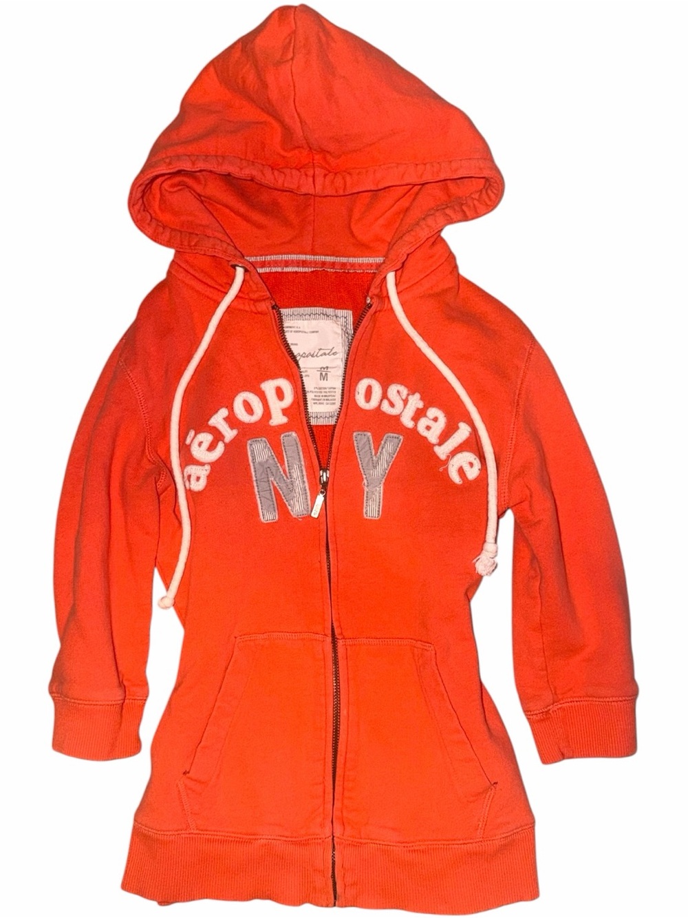 Y2K Aeropostale 3/4 Sleeve Embroidered Zip Up Hoodie